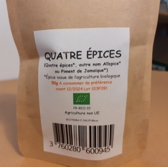 Quatre épices = Piment de Jamaïque  (* 40gr)