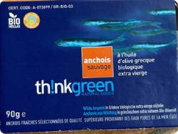 Anchois sauvage à l'huile d'olive grecque bio extra vierge  (* 90gr)