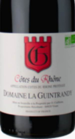 Côtes du Rhône - Domaine "La Guintrandy" 14% vol.  (* 75cℓ)